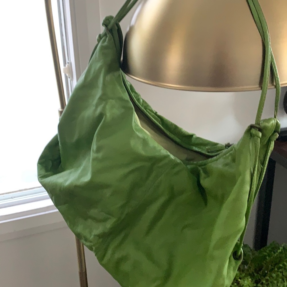 Green leather bag